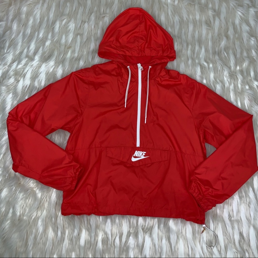 Red Cropped Windbreaker